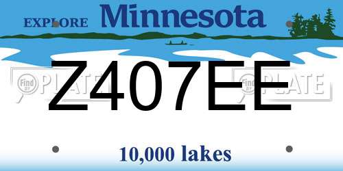 Z407EE Minnesota License Plate