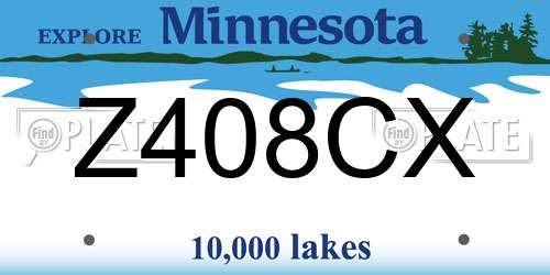 Z408CX Minnesota License Plate