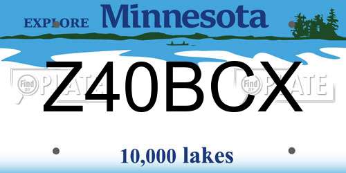 Z40BCX Minnesota License Plate