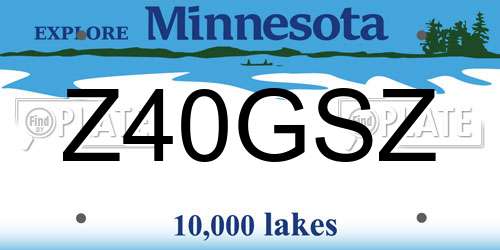 Z40GSZ Minnesota License Plate