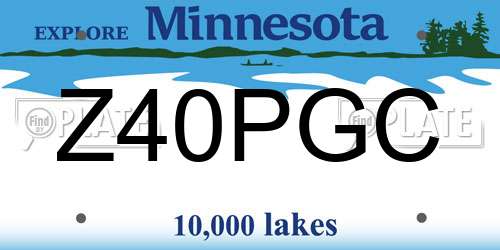 Z40PGC Minnesota License Plate