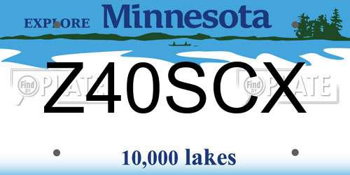 Z40SCX Minnesota License Plate