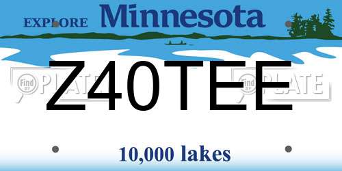 Z40TEE Minnesota License Plate