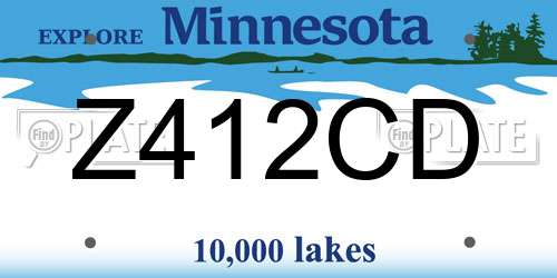 Z412CD Minnesota License Plate