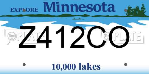 Z412CO Minnesota License Plate