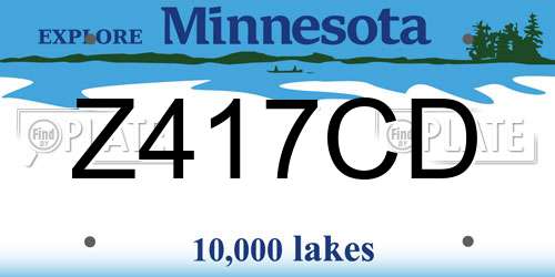 Z417CD Minnesota License Plate