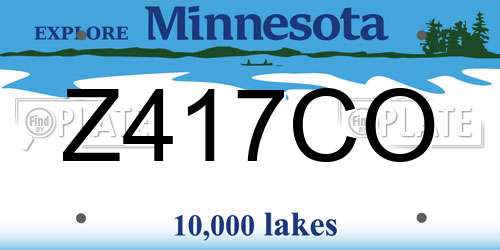 Z417CO Minnesota License Plate