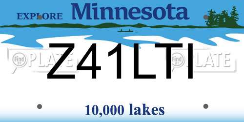 Z41LTI Minnesota License Plate