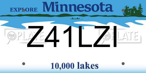 Z41LZI Minnesota License Plate
