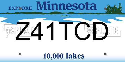 Z41TCD Minnesota License Plate