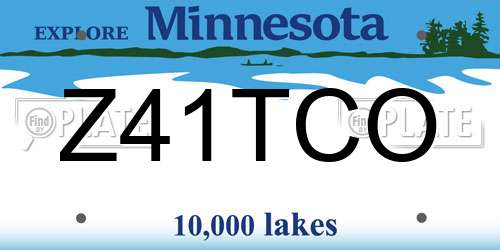 Z41TCO Minnesota License Plate