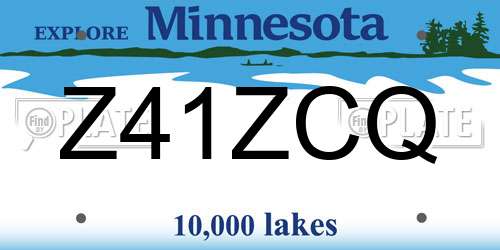 Z41ZCQ Minnesota License Plate