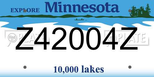 Z42004Z Minnesota License Plate