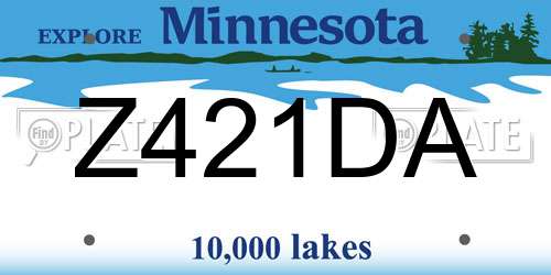 Z421DA Minnesota License Plate