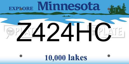Z424HC Minnesota License Plate