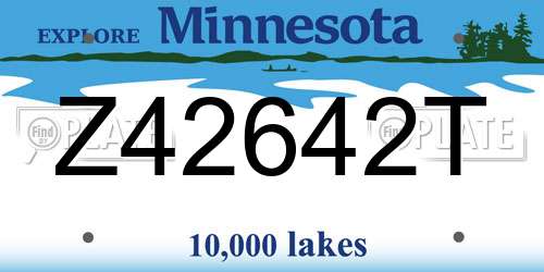 Z42642T Minnesota License Plate