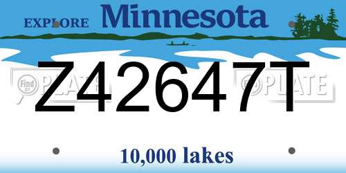 Z42647T Minnesota License Plate