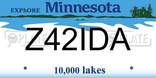 Z42IDA Minnesota License Plate