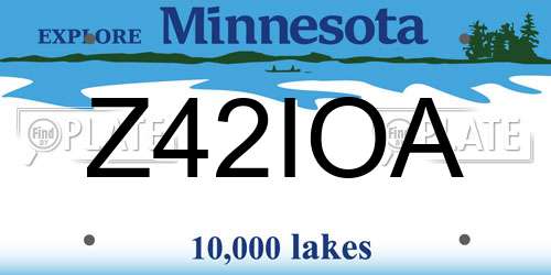 Z42IOA Minnesota License Plate
