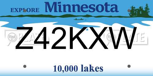 Z42KXW Minnesota License Plate