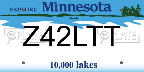Z42LTT Minnesota License Plate
