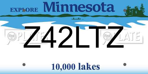 Z42LTZ Minnesota License Plate