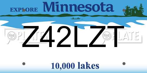 Z42LZT Minnesota License Plate