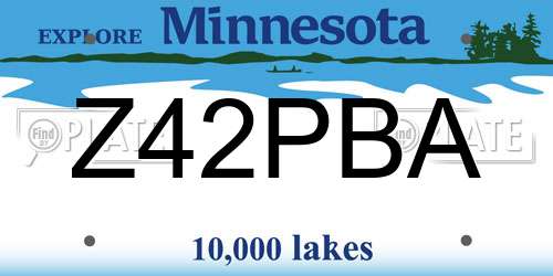 Z42PBA Minnesota License Plate