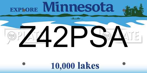 Z42PSA Minnesota License Plate