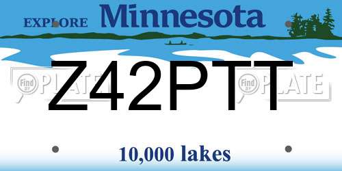 Z42PTT Minnesota License Plate