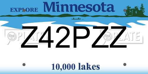 Z42PZZ Minnesota License Plate