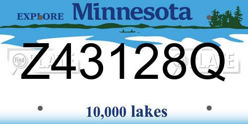 Z43128Q Minnesota License Plate