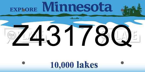 Z43178Q Minnesota License Plate