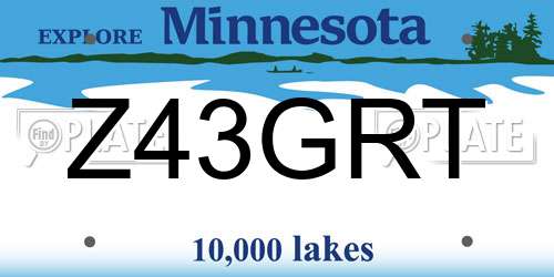 Z43GRT Minnesota License Plate