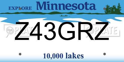 Z43GRZ Minnesota License Plate