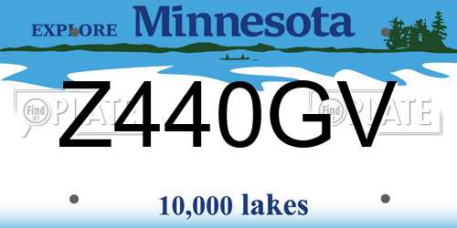 Z440GV Minnesota License Plate