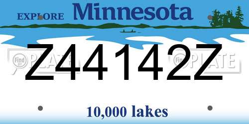 Z44142Z Minnesota License Plate
