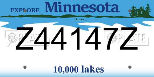 Z44147Z Minnesota License Plate