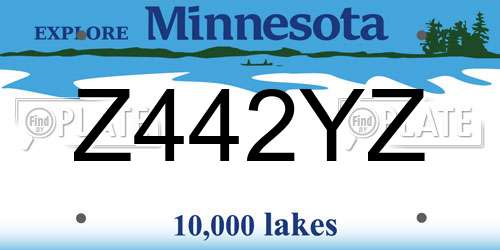 Z442YZ Minnesota License Plate