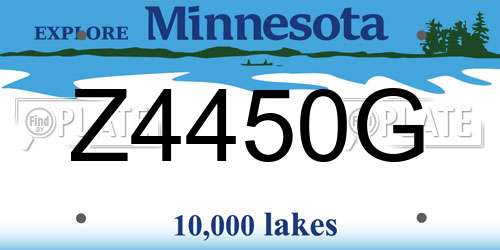 Z4450G Minnesota License Plate