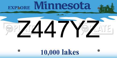 Z447YZ Minnesota License Plate