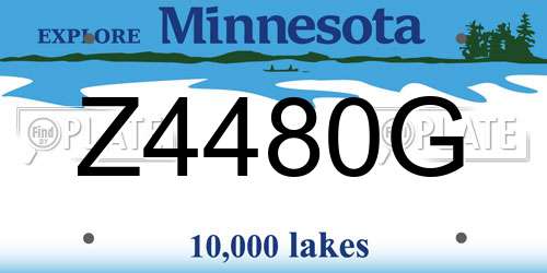 Z4480G Minnesota License Plate
