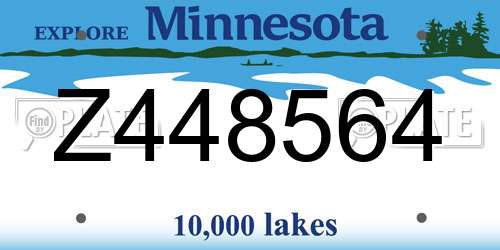 Z448564 Minnesota License Plate