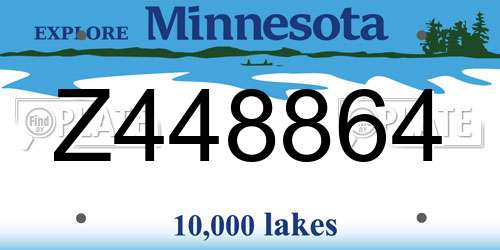 Z448864 Minnesota License Plate