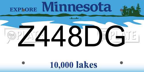 Z448DG Minnesota License Plate
