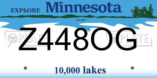 Z448OG Minnesota License Plate