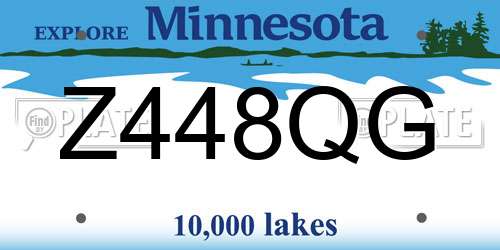 Z448QG Minnesota License Plate