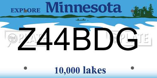 Z44BDG Minnesota License Plate