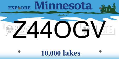 Z44OGV Minnesota License Plate