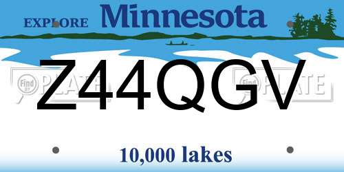 Z44QGV Minnesota License Plate